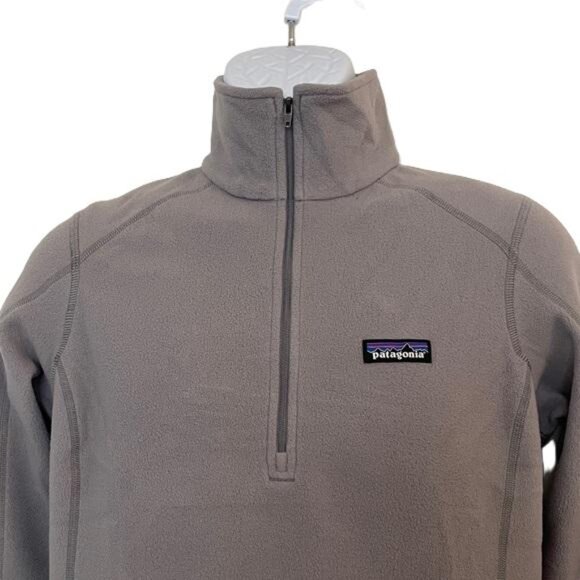 Patagonia Women's Fleece Pullover 1/4 Zip Gray Sm Worn Wear Recycled Polyester - Picture 2 of 6